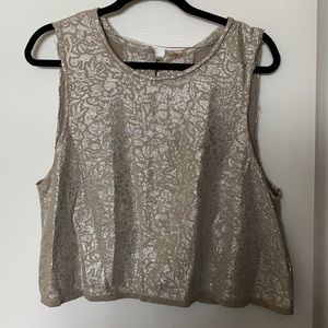 Free People metallic crop with button back